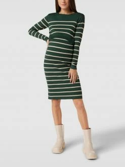 Mamalicious Knielanges Umstands-Kleid Mit Streifenmuster - Khaki
