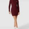 Tommy Jeans Minikleid Mit Label-Stitching Modell 'SIGNATURE BODYCON' - Bordeaux Rot