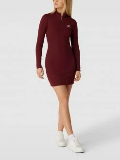 Tommy Jeans Minikleid Mit Label-Stitching Modell 'SIGNATURE BODYCON' - Bordeaux Rot