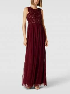 LACE & BEADS Abendkleid Mit Paillettenbesatz - Bordeaux Rot