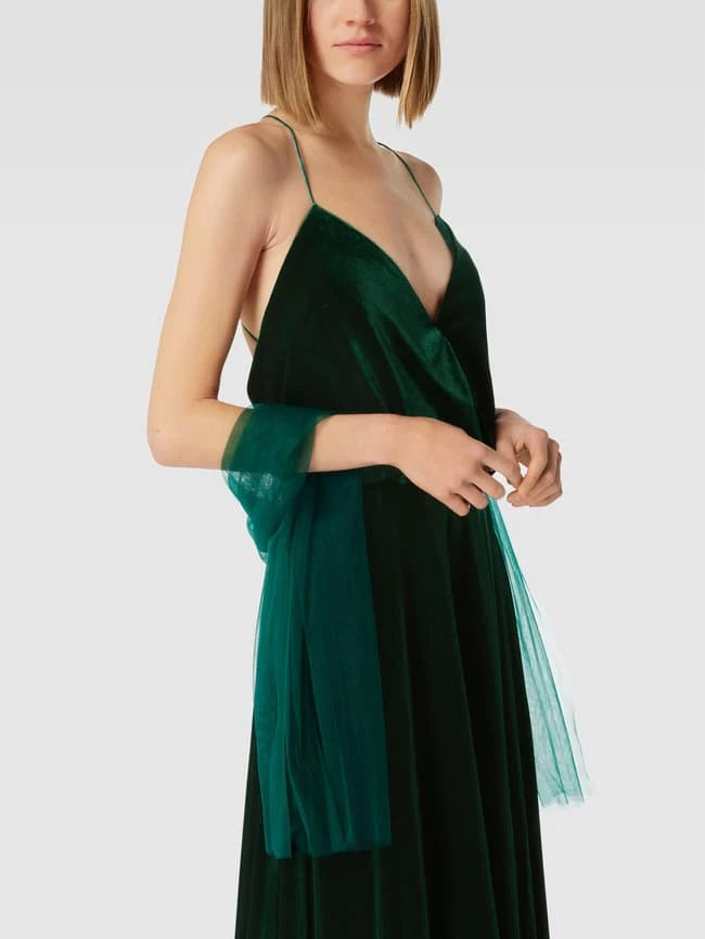 Unique Abendkleid Mit Gekreuzten Spaghettiträgern - Dunkelgrün 3 Unique Abendkleid Mit Gekreuzten Spaghettiträgern - Dunkelgrün – Bild 3