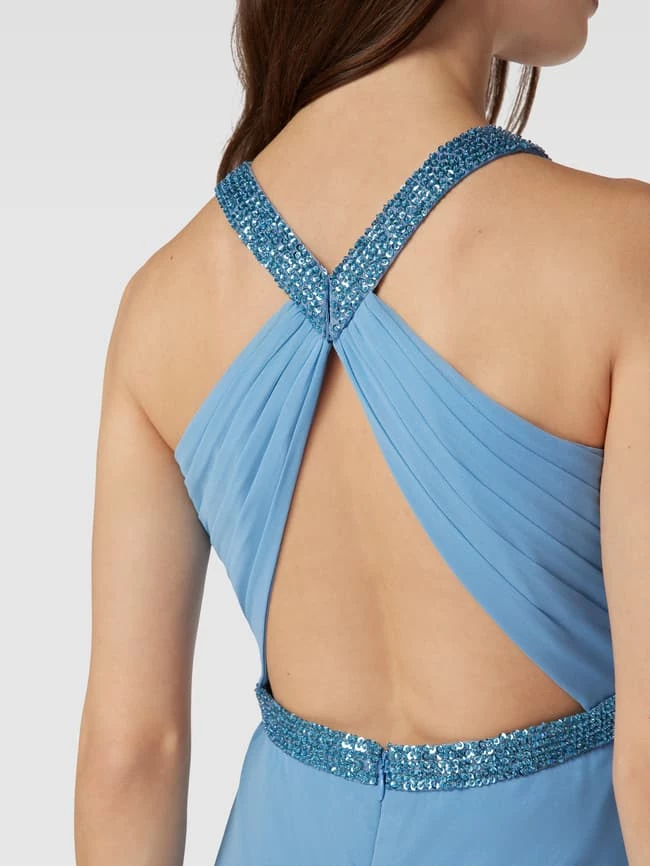 V.M. Abendkleid Mit Neckholder - Hellblau 3 V.M. Abendkleid Mit Neckholder - Hellblau – Bild 3