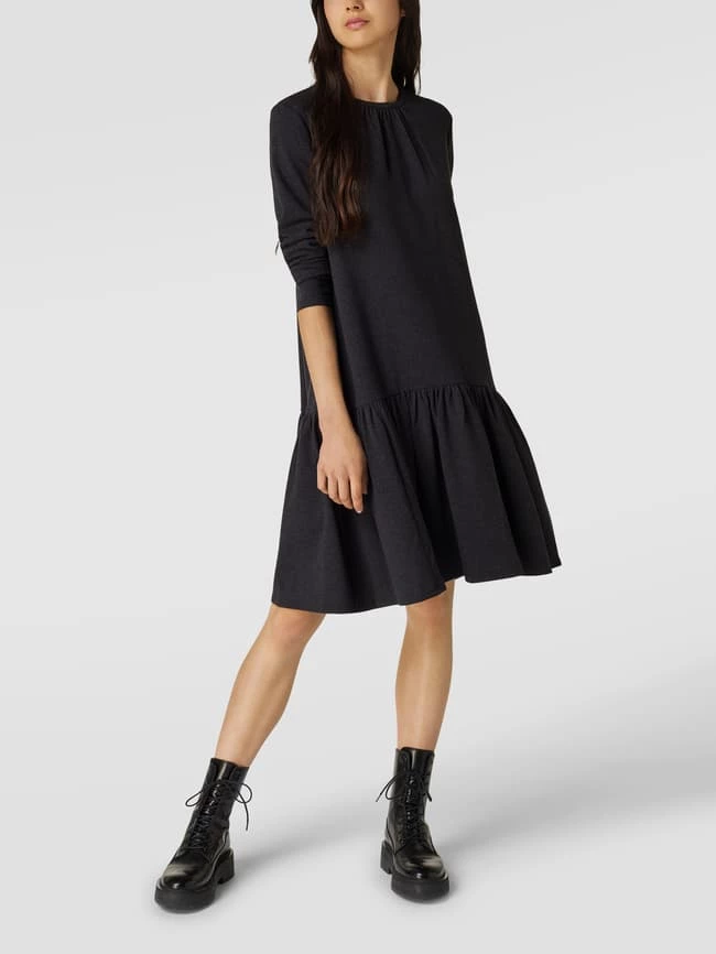 Weekend Max Mara Knielanges Kleid Mit Volantsaum Modell 'SAURO' - Anthrazit 1 Weekend Max Mara Knielanges Kleid Mit Volantsaum Modell 'SAURO' - Anthrazit