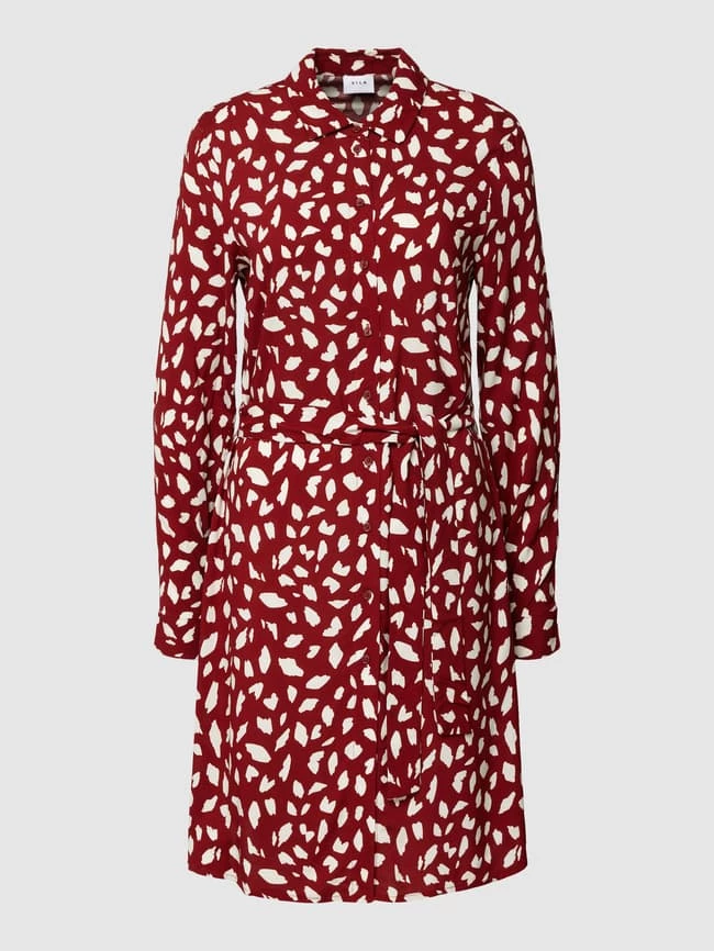 Vila Hemdblusenkleid Mit Allover-Muster Modell 'Vipaya' - Rostrot 2 Vila Hemdblusenkleid Mit Allover-Muster Modell 'Vipaya' - Rostrot – Bild 2