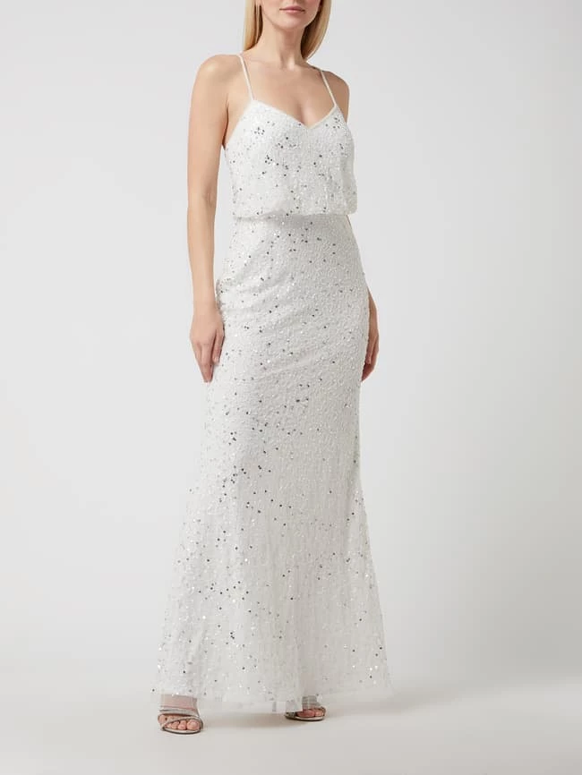 Jake*s Cocktail Abendkleid Mit Pailletten - Ecru 1 Jake*s Cocktail Abendkleid Mit Pailletten - Ecru