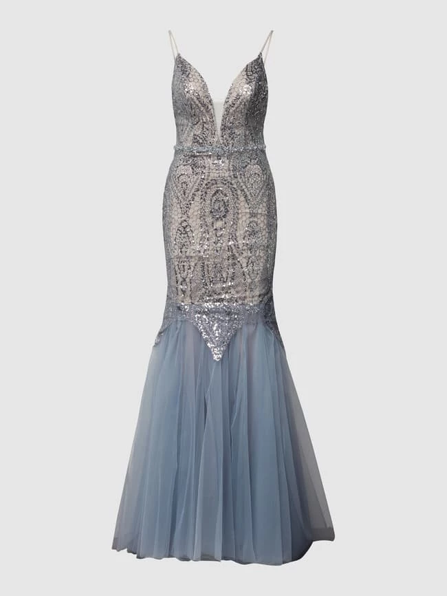 Mascara Abendkleid Mit Pailettenbesatz - Bleu 2 Mascara Abendkleid Mit Pailettenbesatz - Bleu – Bild 2