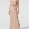 V.M. Abendkleid Mit Zierbesatz - Rosé