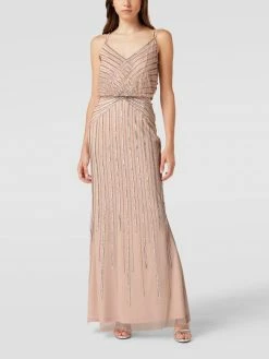 V.M. Abendkleid Mit Zierbesatz - Rosé