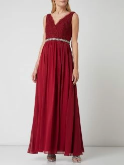 Mascara Abendkleid Mit Ziersteinbesatz - Bordeaux Rot