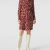 Vila Hemdblusenkleid Mit Allover-Muster Modell 'Vipaya' - Rostrot