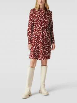 Vila Hemdblusenkleid Mit Allover-Muster Modell 'Vipaya' - Rostrot