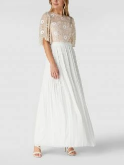 Vila-shop 48 Apart Glamour Brautkleid Mit Pailletten Und Plisseefalten - Offwhite