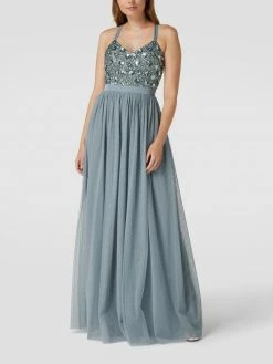 Jake*s Cocktail Abendkleid Mit Paillettenbesatz - Ozean Blau