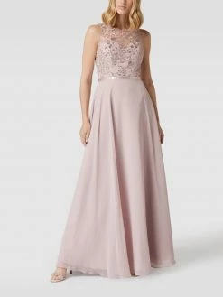 Vila-shop 46 Luxuar Abendkleid Mit Paillettenbesatz - Mauve