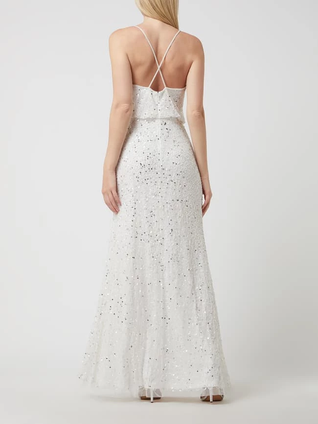 Jake*s Cocktail Abendkleid Mit Pailletten - Ecru 4 Jake*s Cocktail Abendkleid Mit Pailletten - Ecru – Bild 4