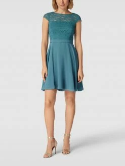 V.M. Cocktailkleid Mit Zierbesatz - Petrol