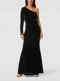 Paradi Abendkleid Aus Samt Mit One-Shoulder-Träger - Schwarz
