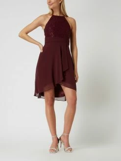 Jake*s Cocktail Cocktailkleid Aus Spitze Und Chiffon - Bordeaux Rot