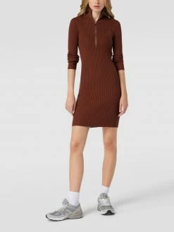 REVIEW Minikleid Mit Stehkragen - Schokobraun