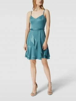 V.M. Cocktailkleid Mit Volantrock - Petrol