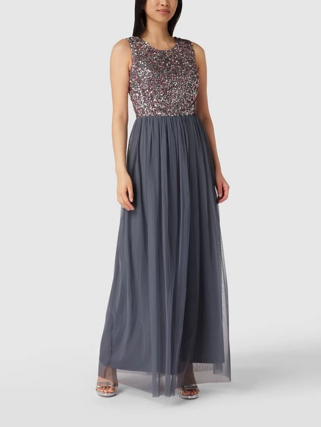 LACE & BEADS Abendkleid Mit Paillettenbesatz - Dunkelgrau 1 LACE & BEADS Abendkleid Mit Paillettenbesatz - Dunkelgrau