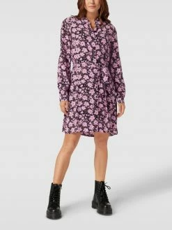 Pieces Knielanges Hemdblusenkleid Mit Sportmanschetten - Hellrosa