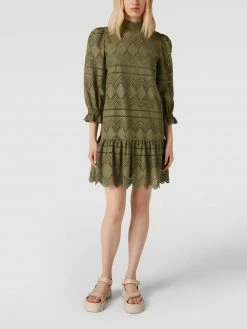 HUGO Minikleid Mit Lochstickerei - Khaki