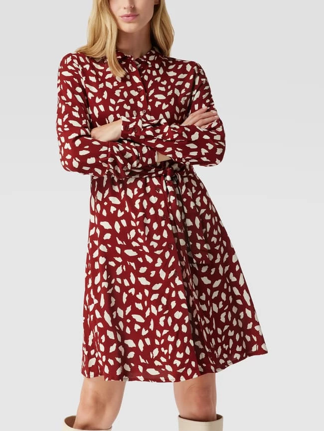 Vila Hemdblusenkleid Mit Allover-Muster Modell 'Vipaya' - Rostrot 4 Vila Hemdblusenkleid Mit Allover-Muster Modell 'Vipaya' - Rostrot – Bild 4