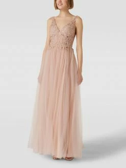 Mascara Abendkleid Mit Zierbesatz - Rosé